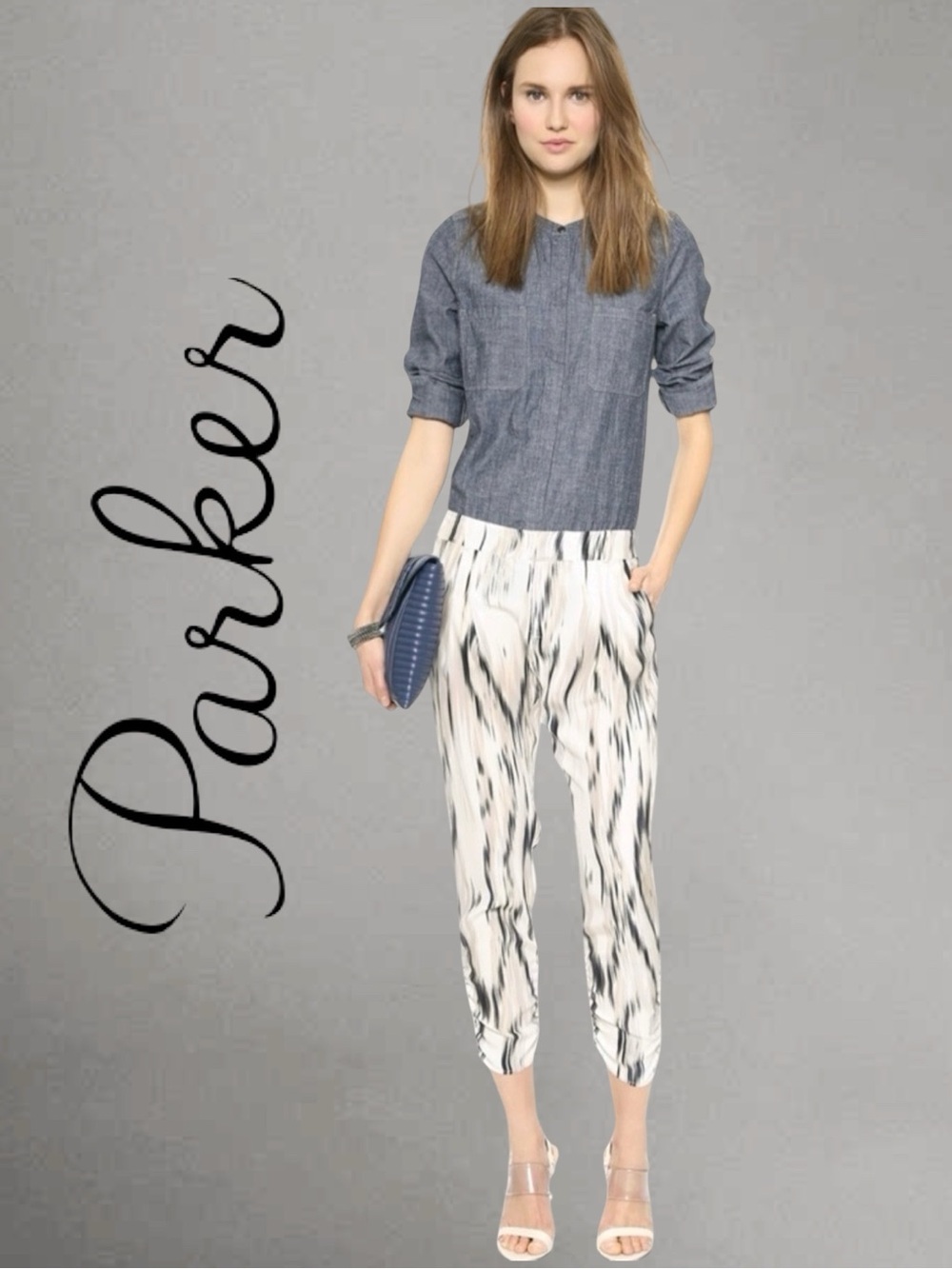 Parker • 100% Silk Devlin Ruched Ankle Pants / Joggers || Size 2